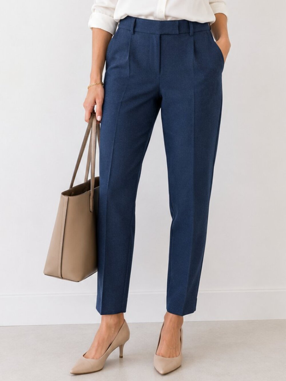 LOFT Navy Straight Leg Dress Pants